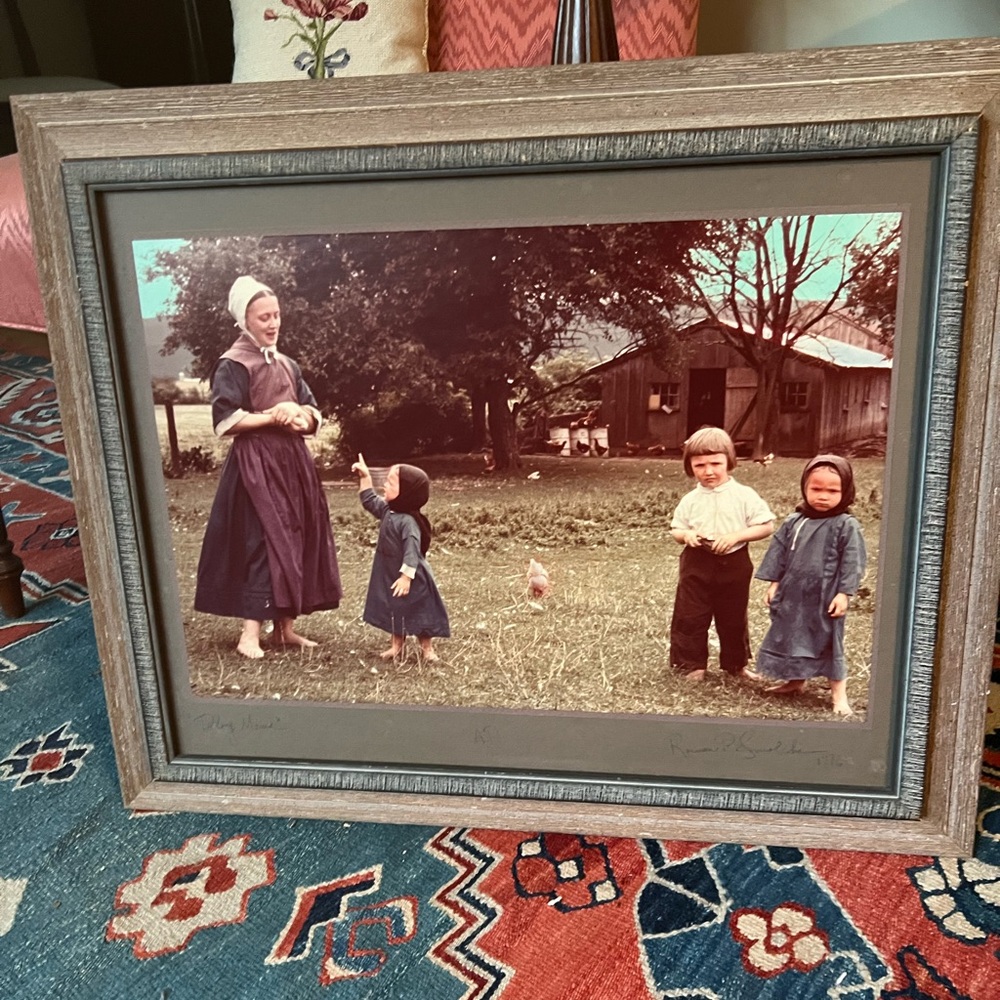 Signed by Photographer Rowan P. Smolcha, Amish Family, Beautifully Framed